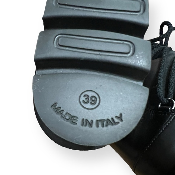 PATRIZIA BONFANTI Black Leather Lace Up Boot Fleece Lined Size 39 - Picture 3 of 10